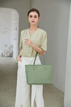 Load image into Gallery viewer, Quilted Handbag for Women Leather Tote Purse Shoulder Bag Large Fashion Satchel Hobo Purse