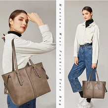 Load image into Gallery viewer, Tote Bag Large Shoulder Handbags Vegan Leather Purses For Women Top Handle Bags Big Capacity For Work Travel