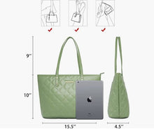 Load image into Gallery viewer, Quilted Handbag for Women Leather Tote Purse Shoulder Bag Large Fashion Satchel Hobo Purse