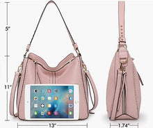 Load image into Gallery viewer, Large Leather Hobo Handbag for Women Concealed Carry Studded Shoulder Bag Crossbody Purse