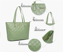 Load image into Gallery viewer, Quilted Handbag for Women Leather Tote Purse Shoulder Bag Large Fashion Satchel Hobo Purse