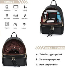Load image into Gallery viewer, Backpack Purse for Women Cute Small Backpacks PU Leather Zipper Bags Daypacks Purses, buy one get free small one