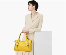 Load image into Gallery viewer, Mustard Yellow Fashion Synthetic Leather Handbag Messenger Bag for Women Yellow Purse