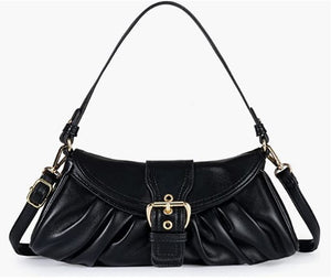 Quilted Purse for Wome Mini Soft Shoulder Bag Trendy Ruched Handbag Cute Clutch Hobo Bag MWC-093