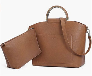 Brown Women's Satchel Handbags Leather Tote Bags Top Handle Fashion Shoulder Purse