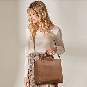 Brown Women's Satchel Handbags Leather Tote Bags Top Handle Fashion Shoulder Purse