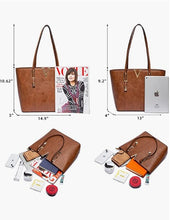 Load image into Gallery viewer, Tote Bag for Women Hobo Purses and Handbags Leather Satchel Shoulder Bag Large and Medium 2PCS Purses Set
