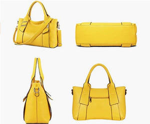 Mustard Yellow Fashion Synthetic Leather Handbag Messenger Bag for Women Yellow Purse