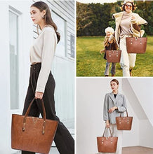 Load image into Gallery viewer, Tote Bag for Women Hobo Purses and Handbags Leather Satchel Shoulder Bag Large and Medium 2PCS Purses Set
