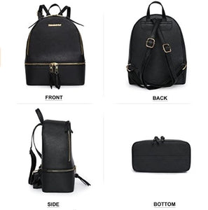 Backpack Purse for Women Cute Small Backpacks PU Leather Zipper Bags Daypacks Purses， buy one get free small one