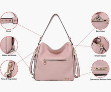 Load image into Gallery viewer, Large Leather Hobo Handbag for Women Concealed Carry Studded Shoulder Bag Crossbody Purse
