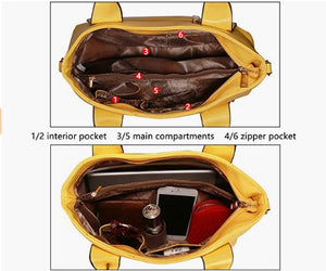 Mustard Yellow Fashion Synthetic Leather Handbag Messenger Bag for Women Yellow Purse