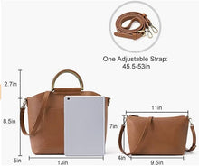 Load image into Gallery viewer, Brown Women&#39;s Satchel Handbags Leather Tote Bags Top Handle Fashion Shoulder Purse
