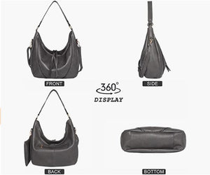 Hobo Bags for Women Leather Purses and Handbags Shoulder Bags Large Crossbody Bags 2pcs Purse Set