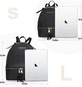 Backpack Purse for Women Cute Small Backpacks PU Leather Zipper Bags Daypacks Purses， buy one get free small one